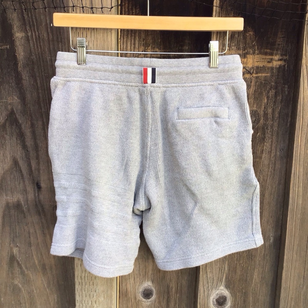 Thom Browne Waffle Knit Sweat Shorts Gray Japan Made Size 0 (28x8) - Picture 4 of 7